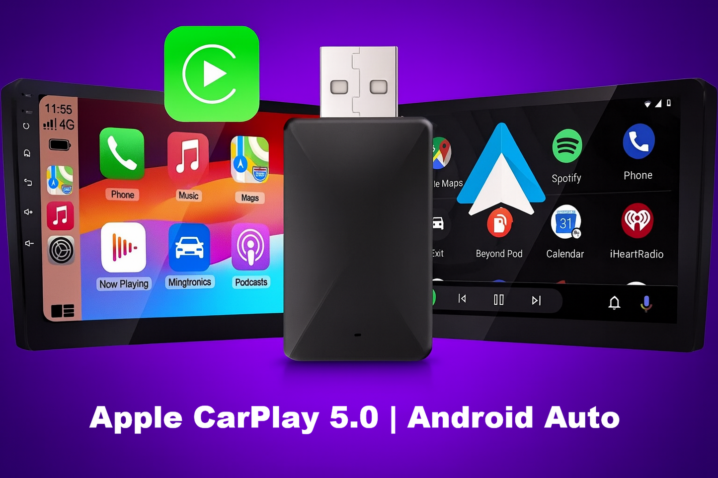 Bezprzewodowy Adapter 2w1 - Apple CarPlay, Android Auto